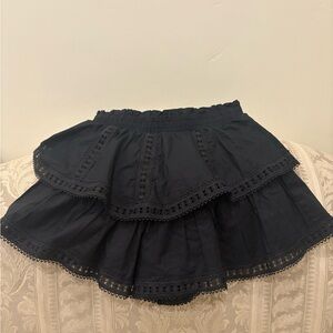 Francesca's Collections Black Lace Tiered Mini Skirt